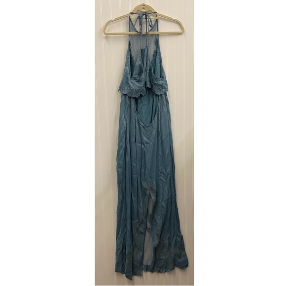 Free People Moonchild Embroidered Halter Maxi Dress Sz 12 - Picture 9 of 15